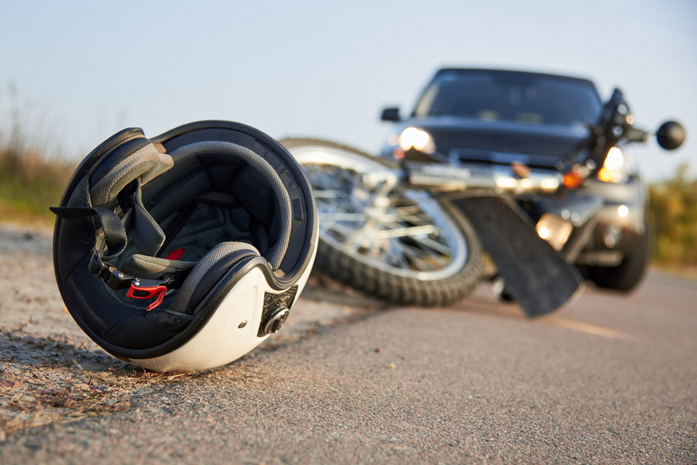 Motorcycle accident on highway