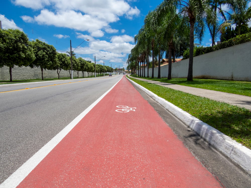 Protected bike lane in San Diego showing safer cycling infrastructure for urban riders